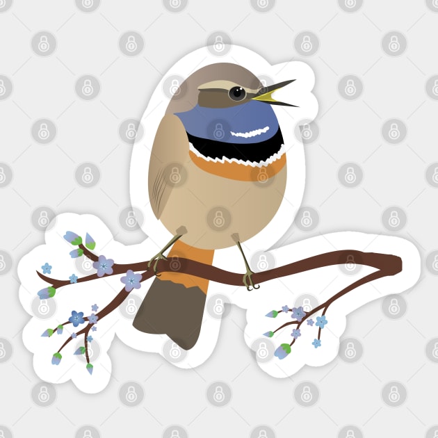 Cute egg shaped Blue throat Sticker by Bwiselizzy